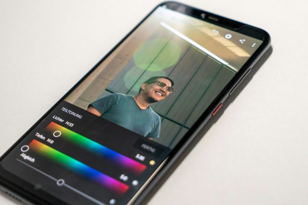 black Android smartphone on white surface